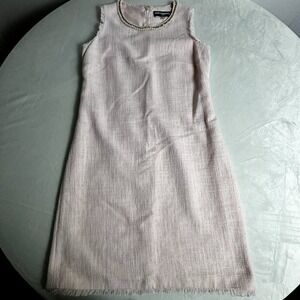 Karl Lagerfeld Sz 10 Pink‎ Tweed Knee-length Sleeveless Dress
